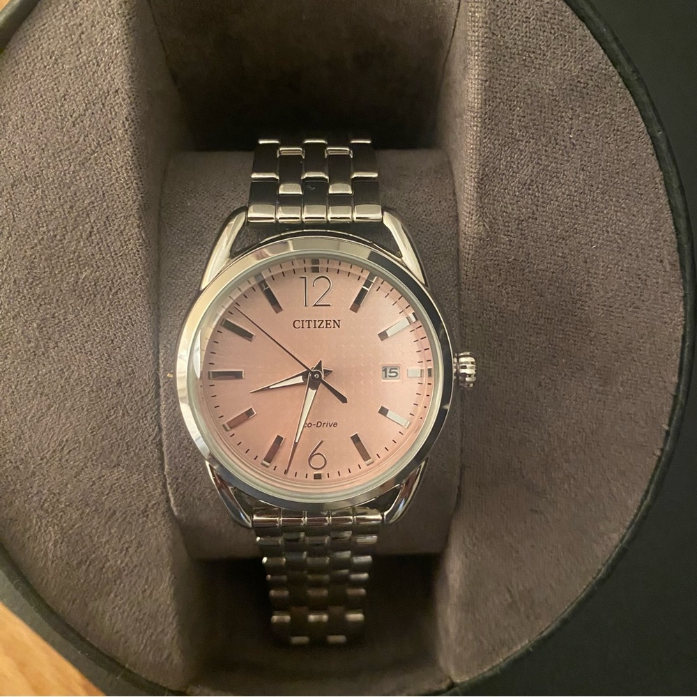 Citizen Women's Watch with Pink Dial and Silver Band
